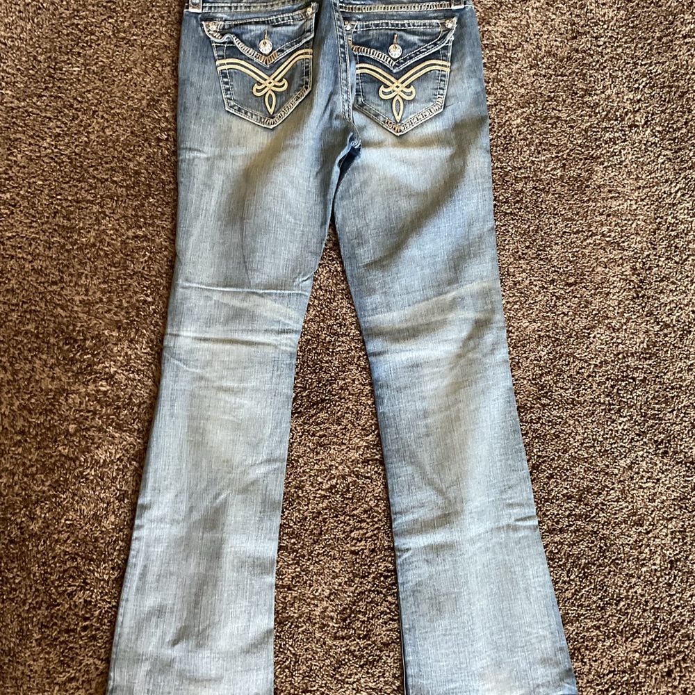 Preowned women’s Rock Revival Elaina Bootcut denim jeans sz 30 medium blue - Picture 3 of 10